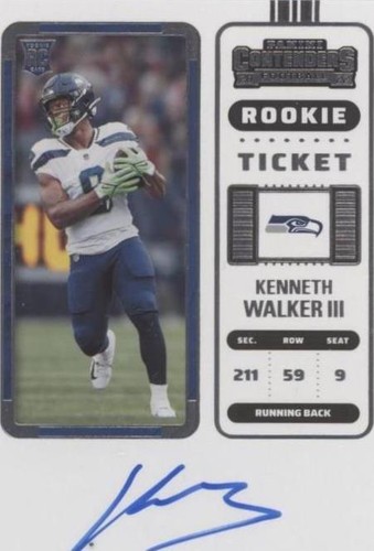 1of1 nfl kenneth walker Ⅲ seahawks auto 2022 Panini Black Kenneth Walker III Rookie RC Patch Auto