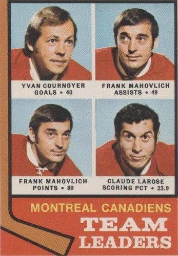 1974-75 O-Pee-Chee - Claude Larose Frank Mahovlich Yvan Cournoyer #124