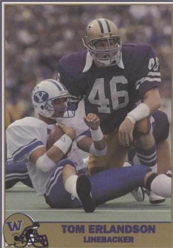 1992 Pacific Washington Huskies Football Greats Tom Erlandson #71