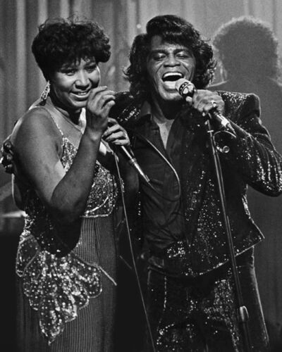 Soul Singers ARETHA FRANKLIN & JAMES BROWN Glossy 8x10 Photo Music Print Poster