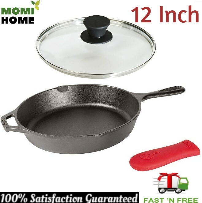 Cast Iron Griddle Pan Pre Seasoned Skillet 12 Inch With Tempered