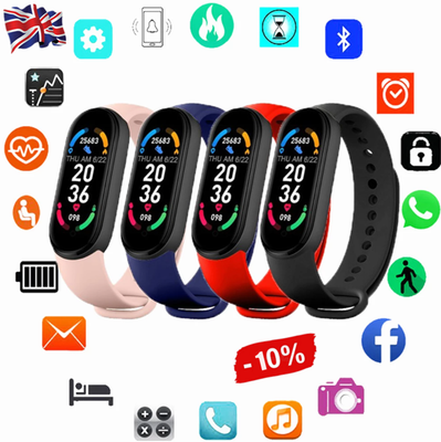 M6 Fitness Tracker Smart Watch HeartRate Blood Pressure Monitor
