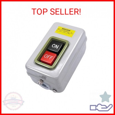 mxuteuk AC 220V/380V Push Button Switch On/Off Start Stop Switch 3 Phase Self Lo