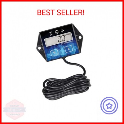 Runleader Small Engine Hour Meter, Digital Tachometer, Maintenance Reminder, Bat