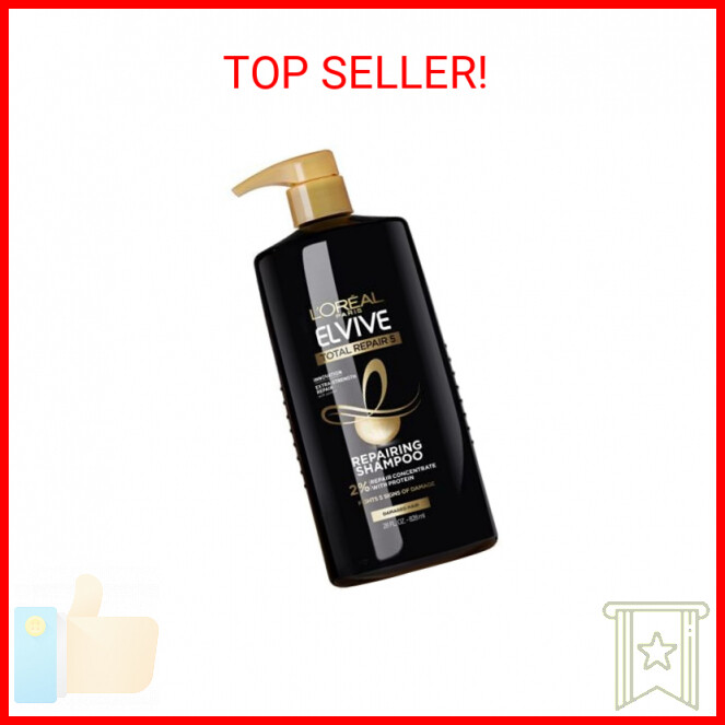 L'Oreal Paris Elvive Total Repair 5 Repairing Shampoo for Damaged Hair, 28 Fl Oz