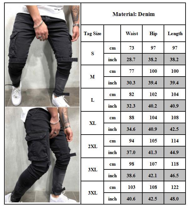 Men Ripped Biker Skinny Jeans Frayed Destroyed Trousers Casual Denim Pants S-XL