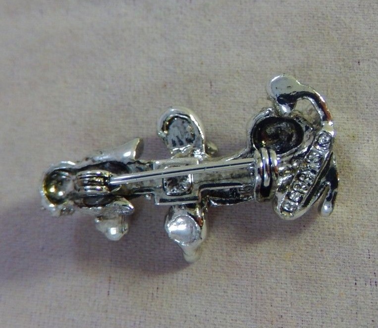 Vintage 1950's Signed GERRY'S Poodle Brooch Pin Silver Tone Textured 3D 1 1/4