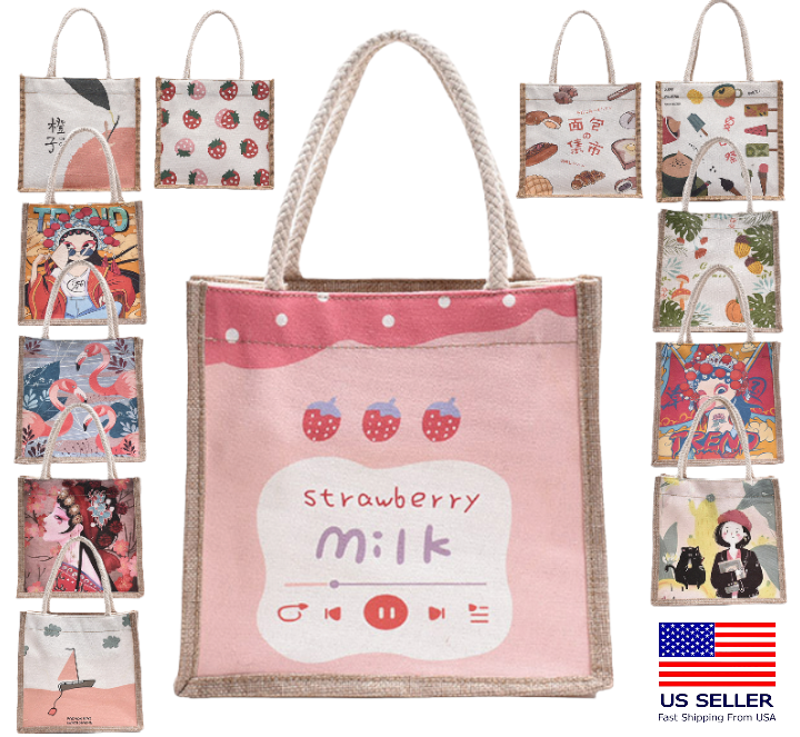 Zipper Cartoon Korean Japanese Style Lunchbag