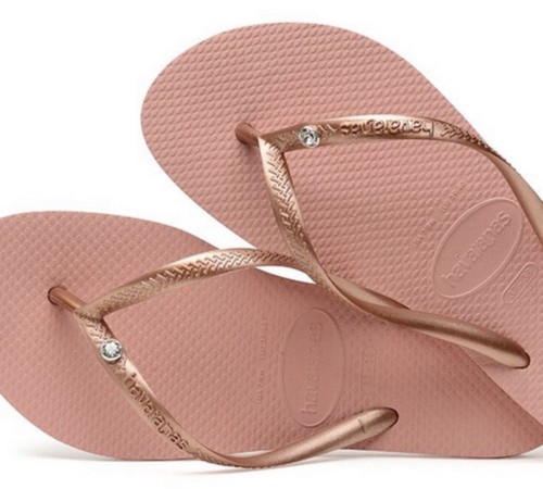 Узкие гламурные шлепанцы Havaianas Swarovski 35 36