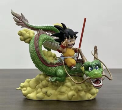 Dragon Ball Anime Figure Title Page Son Goku Shenron & Kid Goku Statue Model Toy
