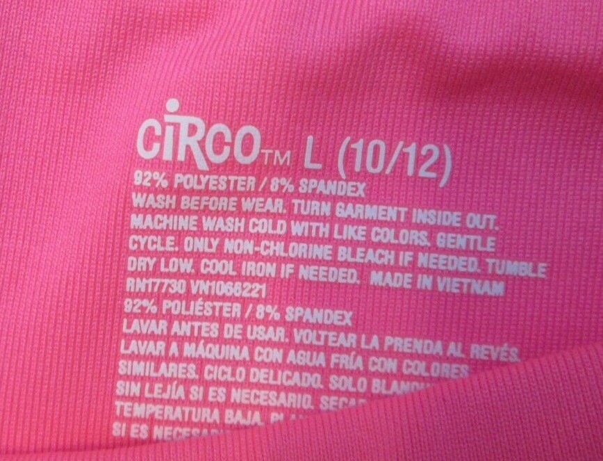 Girls purple and pink Circo dance gymnastics shorts size L (10/12)