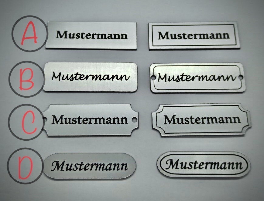 Briefkastenschild Wunschgravur Klingelschild Türschild Namensschild