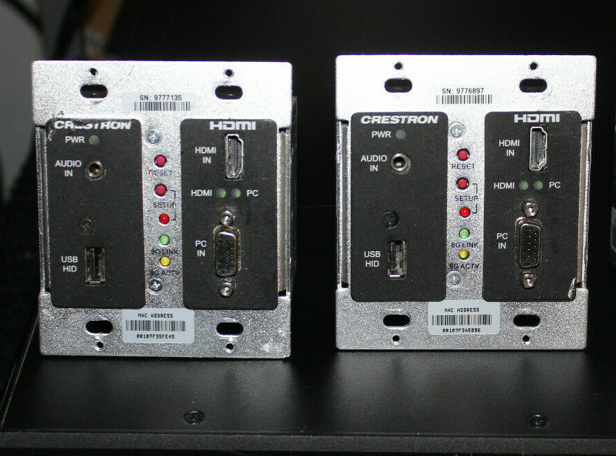 Crestron DM-MD8x8 switcher with 3x DMC-HD-DSP 4x DMC-C and 1x DMCO-55