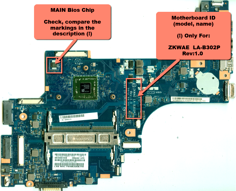 BIOS For Toshiba Satellite C55D, C50D Chip for MB: ZKWAE LA BIOS For Toshiba Satellite C55D, C50D Chip for MB: ZKWAE LA