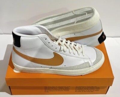 Nike Men's Blazer Mid '77 Vintage Shoes White/Amber Brown Size 8.5 BQ6806