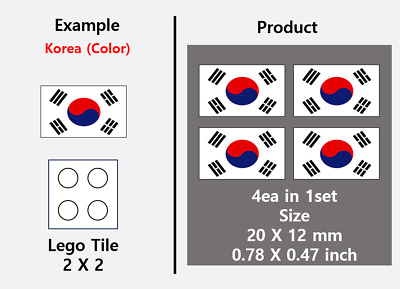 A 20mm ASIA Flag stickers military minifigure ww2 RC Fits with Lego