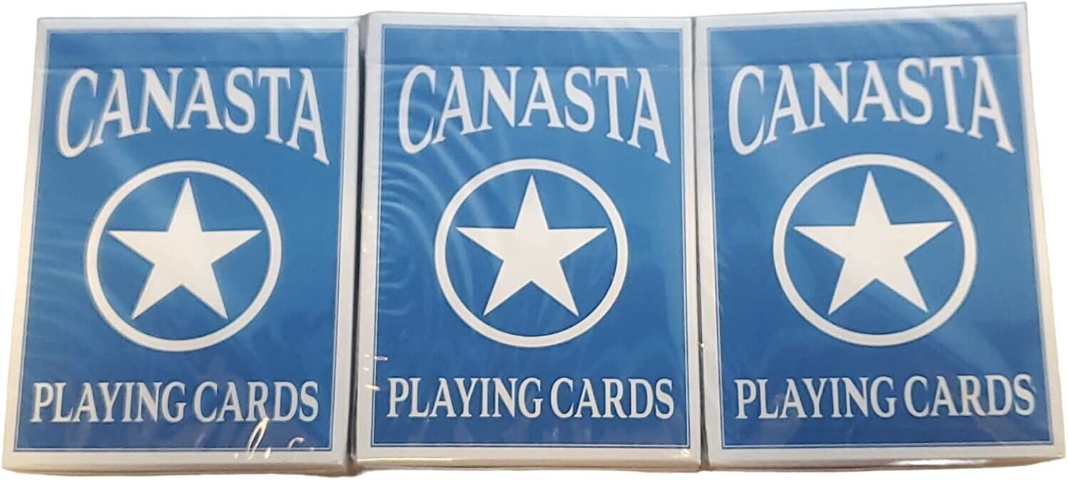 3 Deck Blue Samba Playing Cards Games Standard Faces Point Value Canasta
