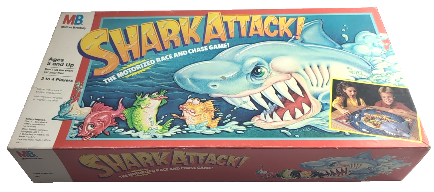 シャークアタック ドキドキ・スリリングゲーム Milton Bradley SHARK ATTACK! 1988 Motorized Board Game Works! | eBay