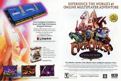 EverQuest Evolution PC Original 2002 Ad Authentic Kingston Memory Game Promo