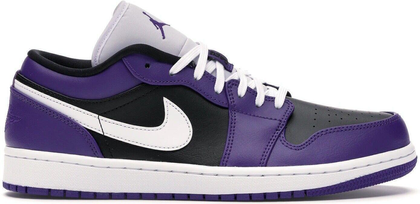 Кроссовки Nike Jordan 1 Low Court Фиолетово-черные мужские Размер 8 Новые 553558-501