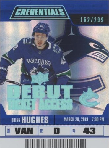 2019-20 Upper Deck Credentials - Quinn Hughes #149