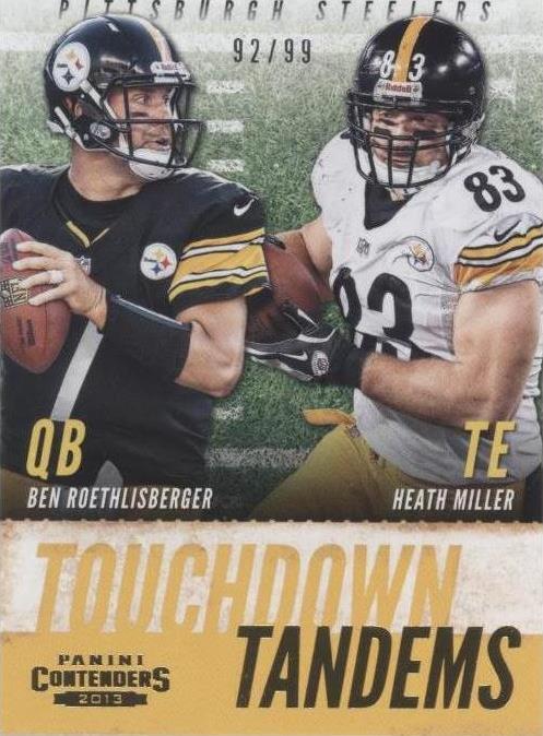2013 Panini Contenders Ben Roethlisberger Heath Miller #16