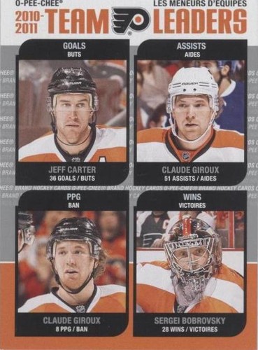 2011-12 O-Pee-Chee - Claude Giroux Jeff Carter Sergei Bobrovsky #TL-22