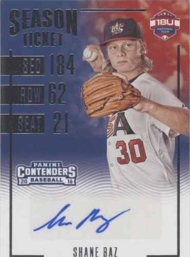 2016 Panini Elite Extra Edition - Shane Baz #18U-SB