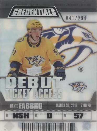 2019-20 Upper Deck Credentials - Dante Fabbro #RTA-4