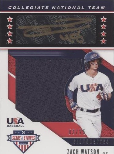 2019 Panini USA Baseball Stars & Stripes - Zach Watson #USA-HQ