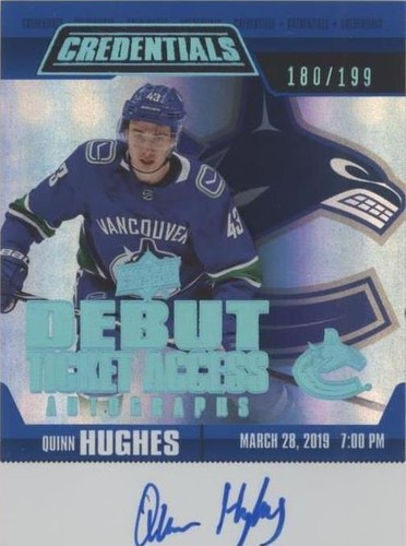 2019-20 Upper Deck Credentials - Quinn Hughes #RTAA-QH