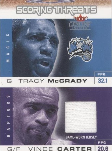 2003-04 Fleer Genuine Insider - Tracy McGrady/Vince Carter #ST-VC