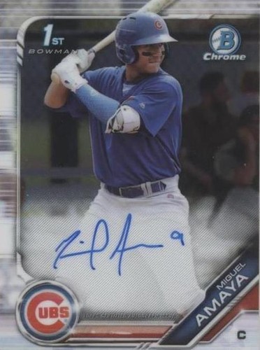 MIGUEL AMAYA Signed Auto Autographed 2019 Bowman Chrome TOP