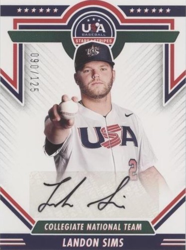 2022 Panini USA Baseball Stars & Stripes - Landon Sims #CNTS-LS