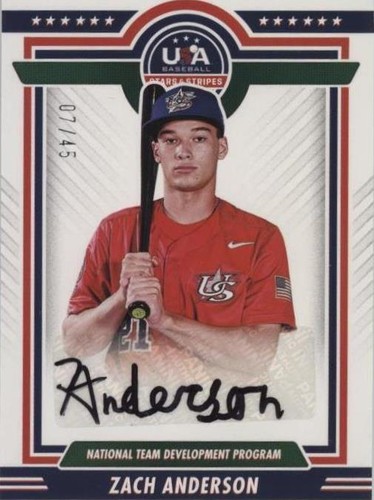 2022 Panini USA Baseball Stars & Stripes - Zach Anderson #NTDP-ZA