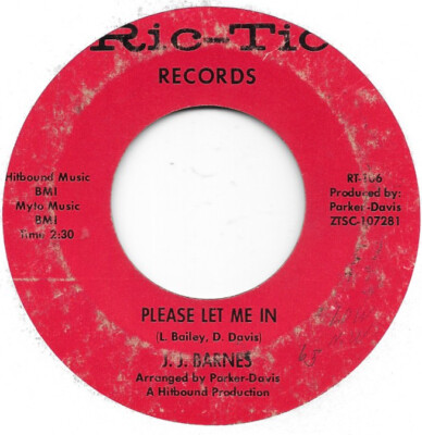 JJ BARNES Please Let Me In on Ric-Tic northern soul 45 HEAR