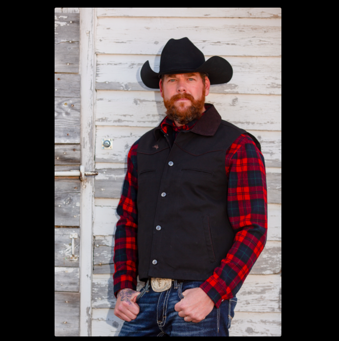 Wyoming Traders Mens Sheridan Button Up Canvas Ranch Wear Cowboy Vest
