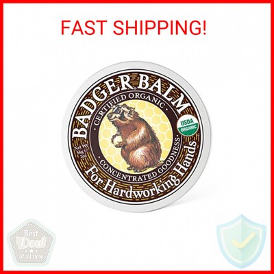 Badger Hardworking Hands Healing Balm Hand Balm, 2 oz (Pack of 1) | Aloe Vera, W