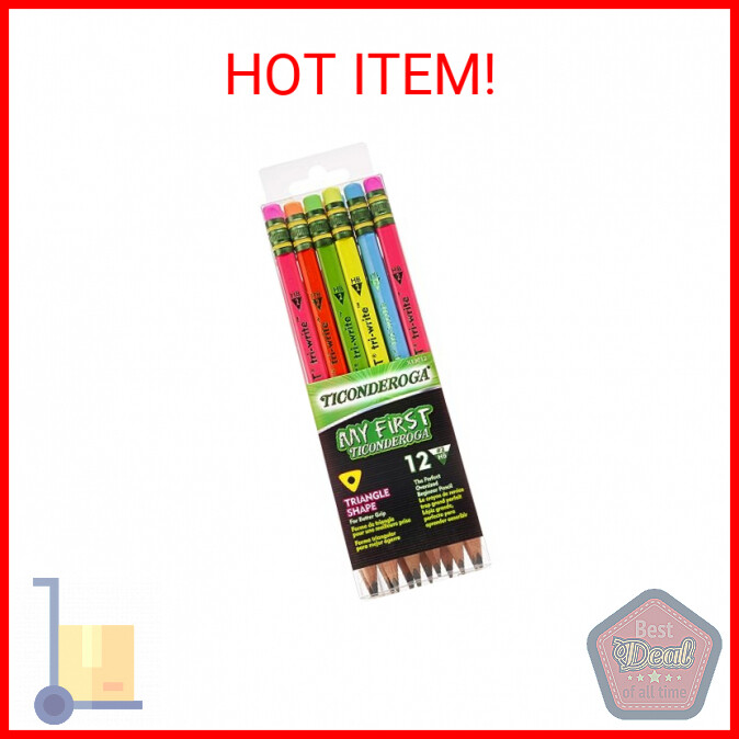 Ticonderoga My First Tri-Write Wood-Cased Pencils, Pre-Sharpened, 2 HB