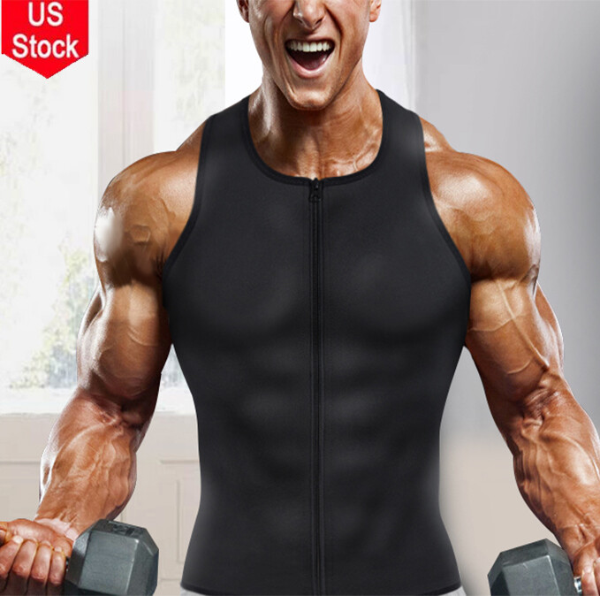 Men Neoprene Sauna Thermo Body Shaper Waist Trainer Sweat Fat Burner Corset Vest