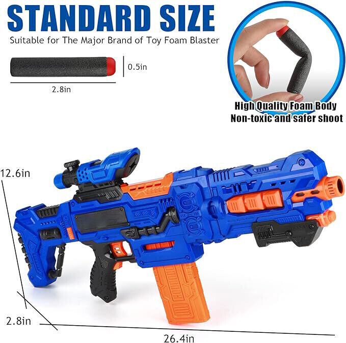 Toy Guns Automatic Sniper Rifle Electric with 2 Magazines and 100 Foam Darts