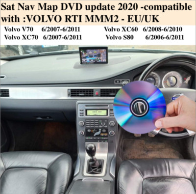 Sat Nav Map DVD update 2020 -compatible with VOLVO  XC70, V70 RTI MMM2 - EU/UK