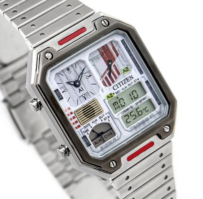Pre-owned Citizen Jg2131-51h Rebel Pilot Star Wars Analog Digital White Dial Watch