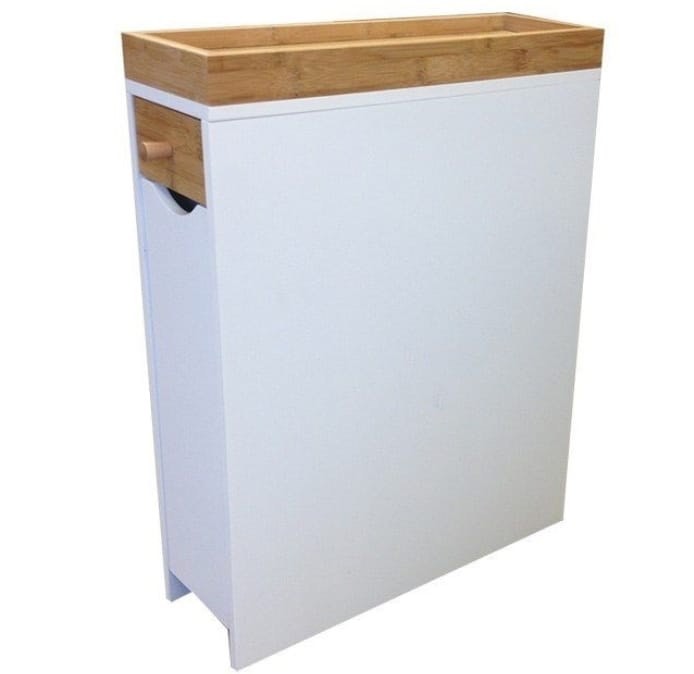 White And Birch Sturdy Slimline Bedside Table Cabinet In Surbiton