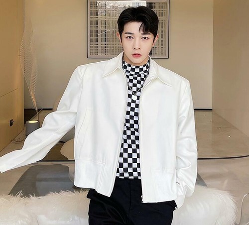 Men's Spring Fashion Long Sleeve Loose Pure Color Short