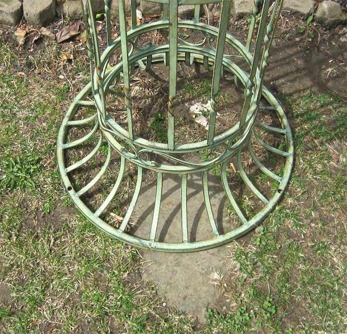 Garden-Trellis Arch 9' Tall - Wrought Iron - Antique Mint Green Finish