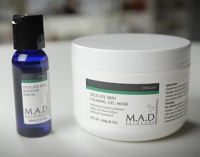 New M.A.D. DELICATE SKIN CALMING GEL MASK240G +SERUM Hydrating Mask Set