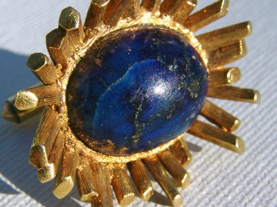 Gentleman's 18K Gold and Lapis Lazuli Cufflinks and Shirt Stud Dress Set