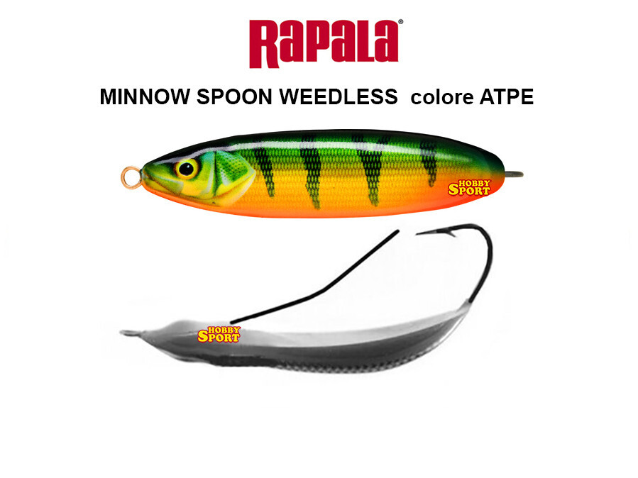 RAPALA MINNOW SPOON WEEDLESS 7cm  COLORE ATPE 15 gr SPINNING LUCCIO BASS