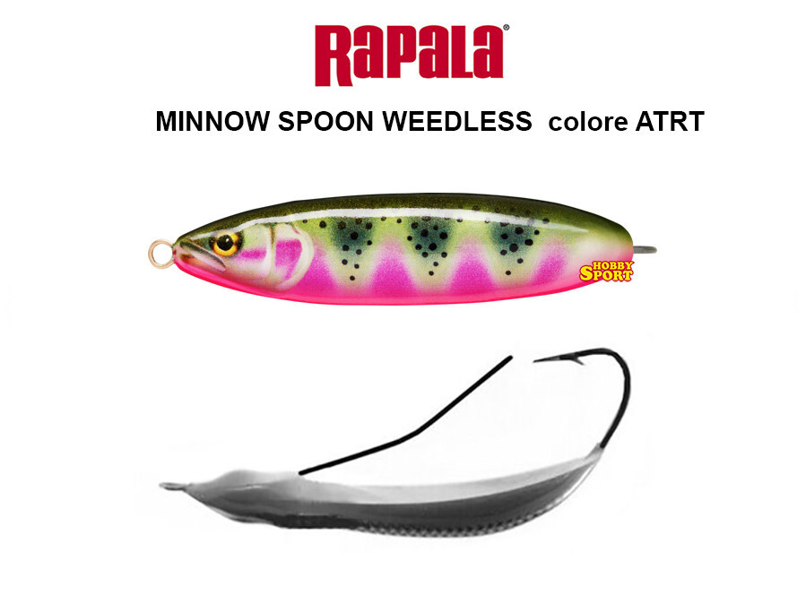 RAPALA MINNOW SPOON WEEDLESS 8cm  COLORE ATRT 22 GR SPINNING LUCCIO BASS